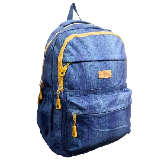 4 gözlü su geçirmez okul çantası, inverteks kumaş  kot tipi  orta okul , lise boy a.mavi - Resim 2