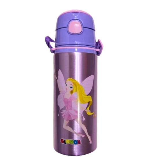 600 ml alüminyum suluk pipetli boyun askılı mor