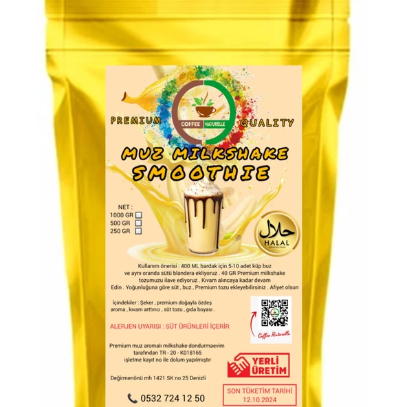 Muz Aromalı Milkshake Frappe 1 kg - 1