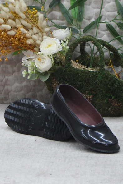 Arısan Emek 932 Unisex Siyah Plastik Astarlı Mest Lastik Ayakkabı - 5