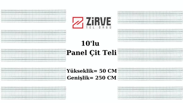 Zirve Tel Örgü 10'lu Panel Çit Teli 50 CM x 250 CM (25 Metre)