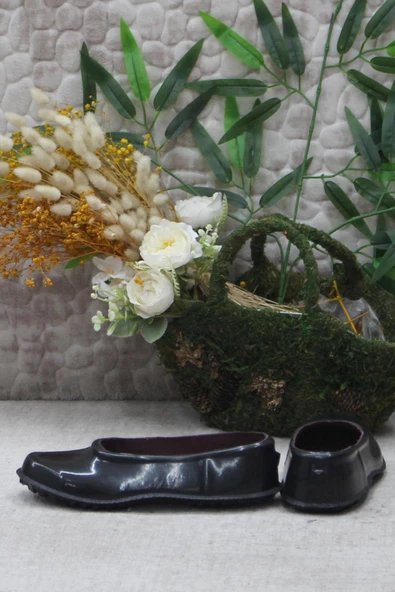 Arısan Emek 932 Unisex Siyah Plastik Astarlı Mest Lastik Ayakkabı - 4