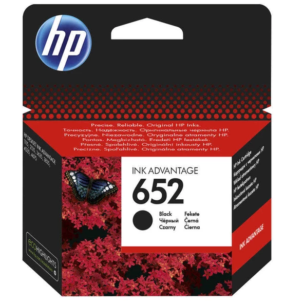 Hp 652 Bk - F6v25ae Siyah Orijinal Kartuş