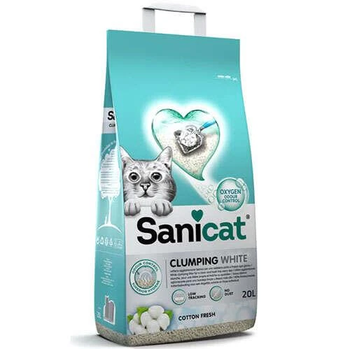Sanicat Clumping White Kedi Kumu 20 Lt - Resim 1