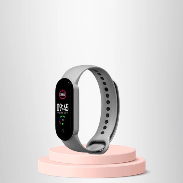 Mi Band 3-4 Uyumlu  Silikon Kordon M3-M4 Uyumlu GRİ