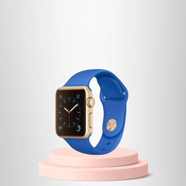 Apple Watch  ultra Silikon Kordon 42-44-45-49 Mm/L Uyumlu LACİVERT