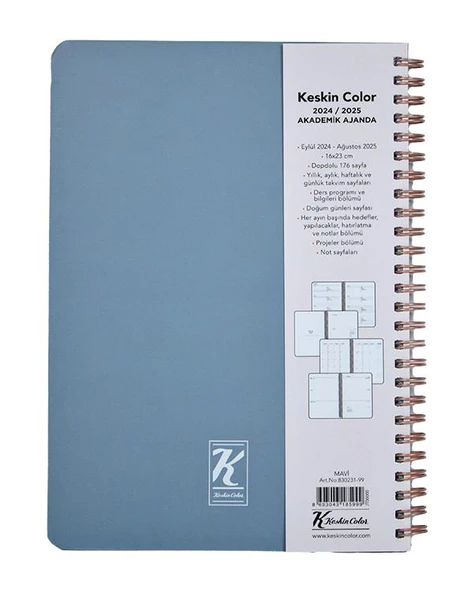 Keskin Color 2024/2025 Akademik Ajanda Mavi - 2