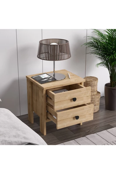 DECOMECH BERLİN  2 ÇEKMECELİ KOMODİN SAFİRMEŞE - Resim 3