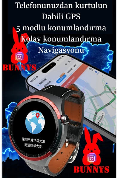 Bunnys Samsung Galaxy Note FE Uyumlu Akıllı Saat Erkekler İçin Konuşma Özellikli Metal Kordon Hediyeli - Resim 3