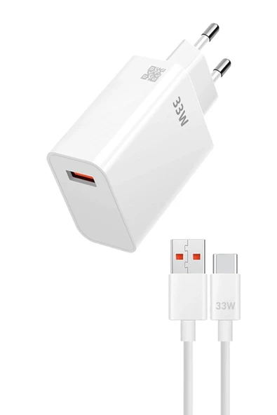 giyitec Casper VIA X40 Uyumlu 33W Süper Hızlı Şarj Aleti Seti Şarj Adaptörü ve Usb to Type-c Kablo