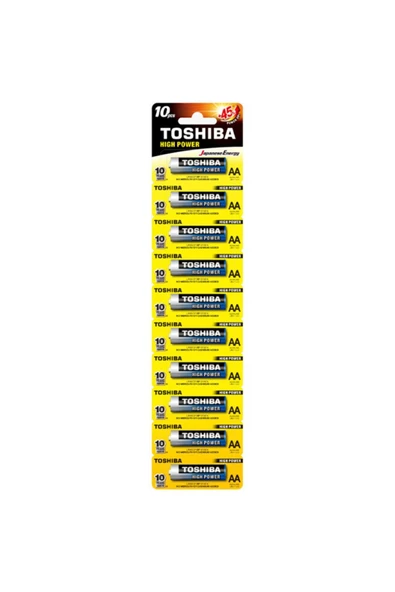 Toshiba Alkalin Kalem Pil AA Saat Oyuncak Kumanda Elektronik Cihaz Pili 10'lu