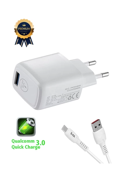 giyitec Samsung Galaxy M20 M21 M21s Uyumlu Hızlı Şarj Aleti Qualcomm Quick Charger 3.4a Usb To Type-c