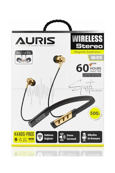 giyitec Auris Kablosuz Bluetooth Wireless Kulaklık 60 Saat Müzik Dinleme