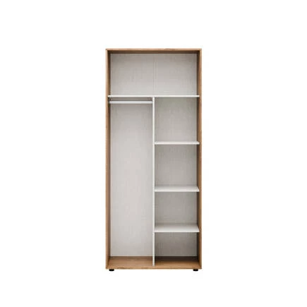 Oryana 2 Kapaklı Ara Bölmeli Gardırop-Koyu Ceviz 90x210x62 cm - 2