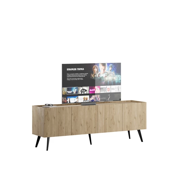 Luna 4 Kapaklı TV Ünitesi-Florida Meşe 180x63x42 cm - 4