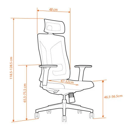 Leader File Sırtlı Multi Mekanizma Ofis Koltuğu-Siyah 67x118-5-128,5x 70 cm (GxYxD) - 7