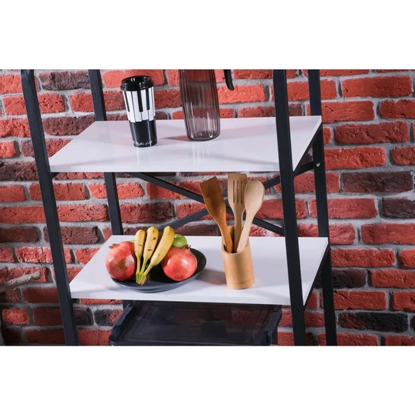 Pimango Çok Amaçlı Mutfak Dolabı,ayakkabılık,balkon Organizer Beyaz Renk - 2