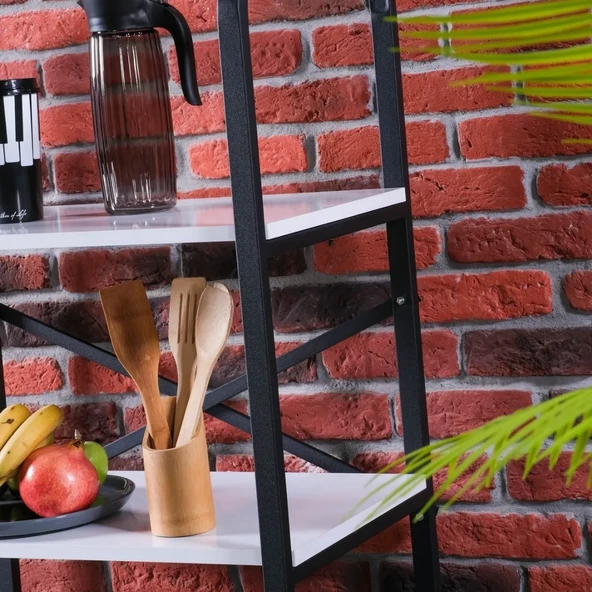 Pimango Çok Amaçlı Mutfak Dolabı,ayakkabılık,balkon Organizer Beyaz Renk - 3