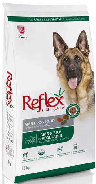 Reflex Kuzulu Pirinçli Sebzeli Yetişkin Köpek Maması 15 kg