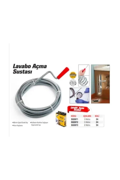 Sgs Lavabo Açma Sustası 5 mt