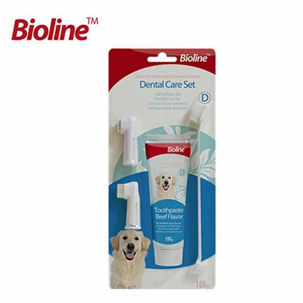 Bioline Dental Biftek Aromalı Köpek Ağız Diş Bakım Seti 100 Gr