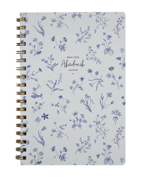 Keskin Color 2024/2025 Akademik Ajanda Mavi Çiçekler