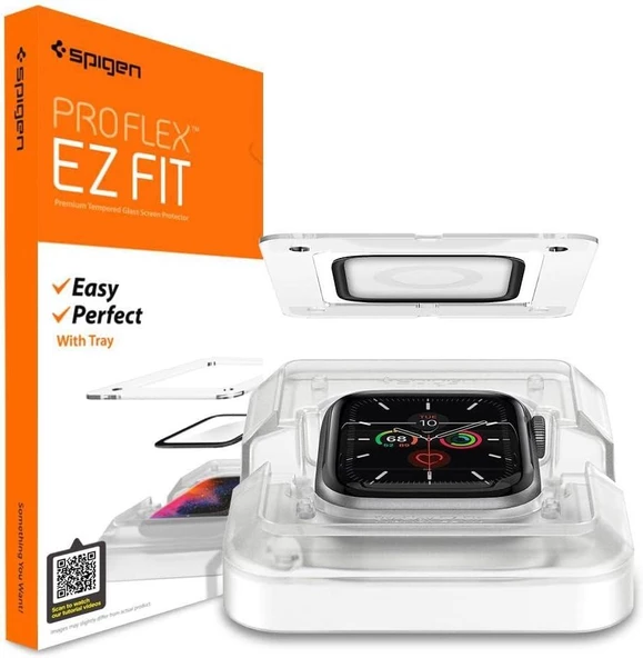 Spigen Apple Watch 40mm (Seri SE2/6/SE/5/4) Ekran Koruyucu Kolay Kurulum Pro Flex EZ Fit (2 Adet) - AFL01219-TEŞHİR