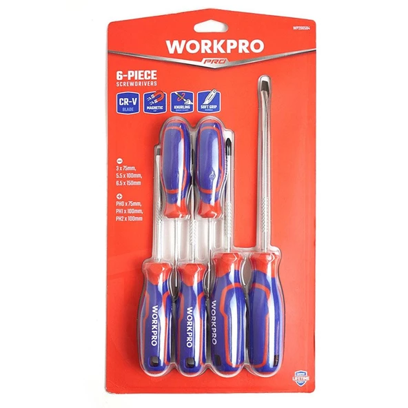 Workpro Wp200504 6 Parça Profesyonel Cr-V Manyetik Tornavida Seti - 5