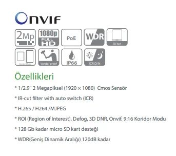 Neutron Kamera Ipc2322Ebr5 Dpz28-C 2Mp 2.8-12Mm Motorize Poe Ip Bullet Kamera - 2
