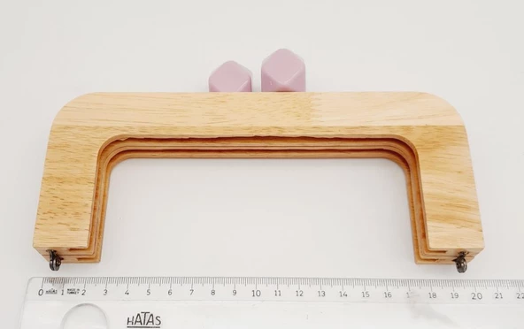 Angel Çanta Aksesuar 20 Cm Açık Renk Ahşap Burs Siyah Toplu - 4