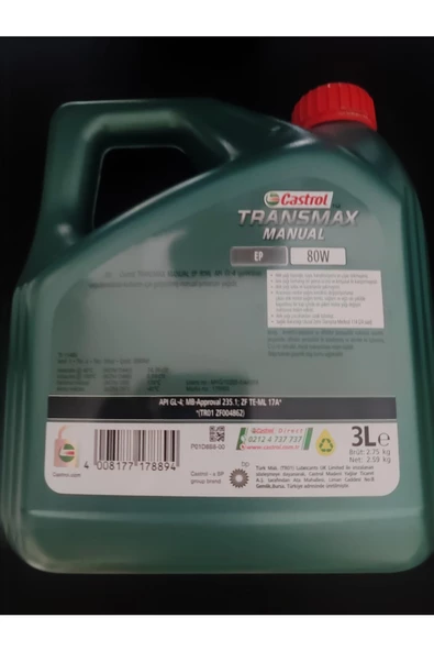 Castrol Manual EP 80W 3 Lt GL-4 Manuel Şanzıman Yağı - Resim 5