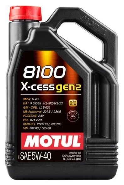 Motul 8100 X-cess Gen2 5w40 - 5 Litre