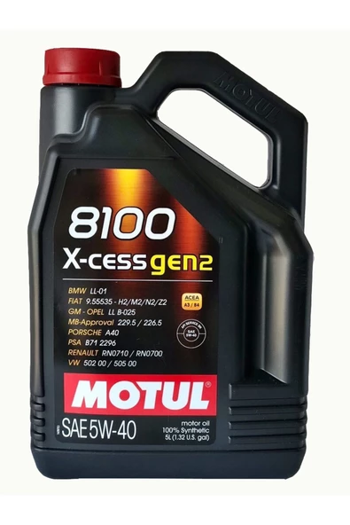 Motul 8100 X-cess Gen2 5w40 5 L Motor Yağı ürün görseli 1