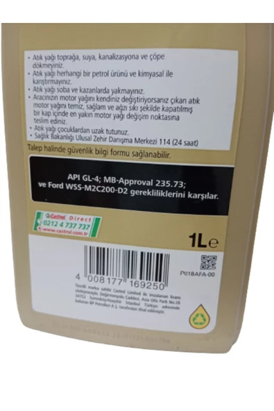 CASTROL Transmax Manuel Fe 75w Manuel 1 Litre Karbon Notr Sertifikali Sanziman Yagi - 4