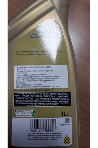 CASTROL Otomatik Şanzıman Yağı Transmax Cvt - 3