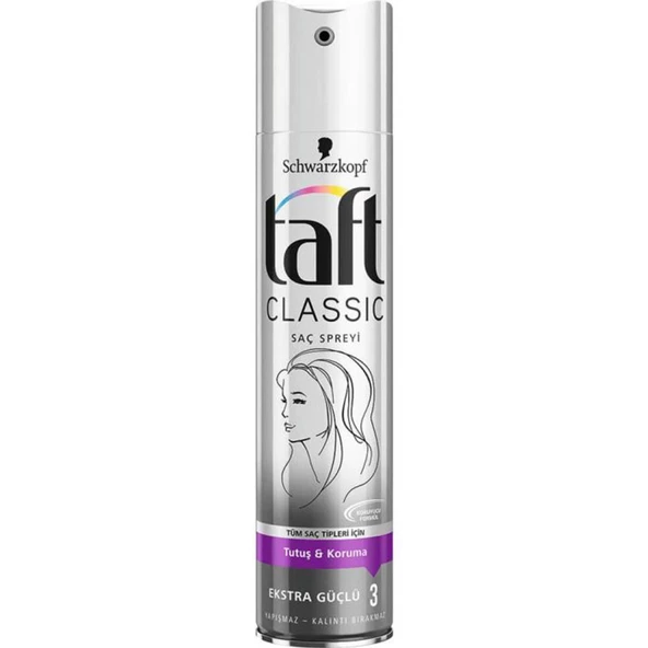 Taft Saç Spreyi 03 Tüm Saç Tipleri İçin 250ml Classic Extra Güç