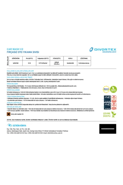 Divortex DİVORTEX CAR WASH V2 FIRÇASIZ OTO YIKAMA KÖPÜĞÜ 20KG. - 7
