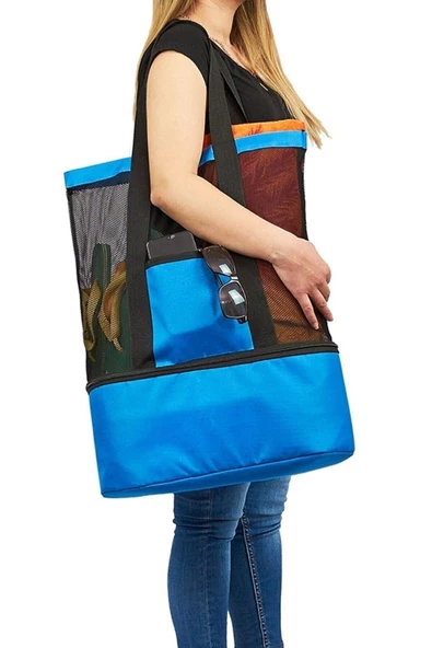 Piknik Çantası Plaj Çanta Deniz Soğuk Tutucu Seyahat Kamp Termos Outdoor Kadın Thermo - 4