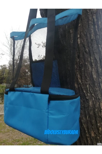 Soğuk Sıcak Tutucu Bölmeli Buzluklu Plaj El Çantası - Resim 3