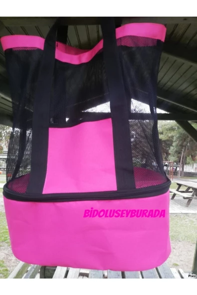 Plaj El Çantası Soğuk Sıcak Tutucu Bölmeli Buzluklu - Resim 2