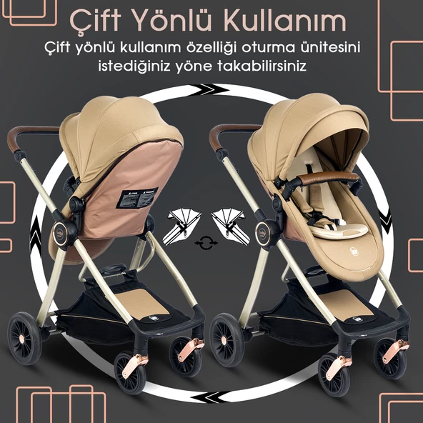Baby Home Yeni Doğan 7 In 1 Full Set 1012 Travel Sistem Bebek Arabası Ve 330 Sallanır Ana Kucağı - 8