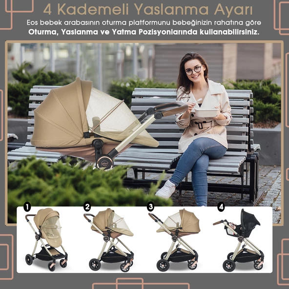 Baby Home Yeni Doğan 7 In 1 Full Set 1012 Travel Sistem Bebek Arabası Ve 330 Sallanır Ana Kucağı - 9
