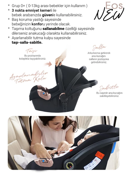 Baby Home Yeni Doğan 7 In 1 Full Set 1012 Travel Sistem Bebek Arabası Ve 330 Sallanır Ana Kucağı - 7