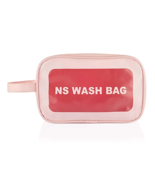 Şeffaf Seyahat Makyaj Organizeri Kozmetik Çantası - Açık Pembe - 6