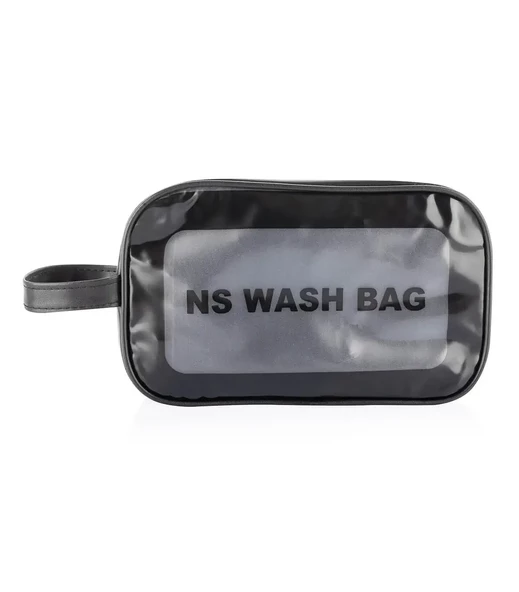 Şeffaf Seyahat Makyaj Organizeri Kozmetik Çantası 3'lü Set - Siyah - 5