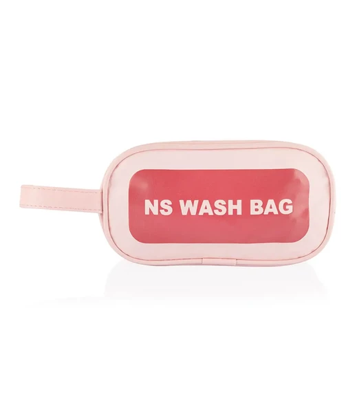 Şeffaf Seyahat Makyaj Organizeri Kozmetik Çantası 3'lü Set - Açık Pembe - 3