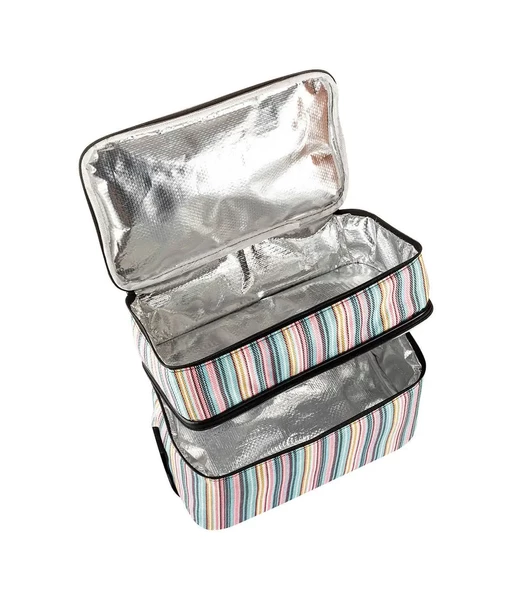 Kamp Piknik Termal Soğutucu Yalıtımlı Buzluk Termos Çanta - 960 Çizgi Desenli - 4