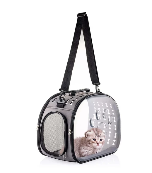 Şeffaf Uzay Kapsülü Nefes Alabilir & Katlanabilir Kedi-Köpek Taşıma Çantası - 5