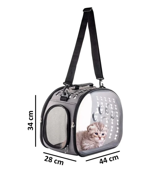Şeffaf Uzay Kapsülü Nefes Alabilir & Katlanabilir Kedi-Köpek Taşıma Çantası - 8