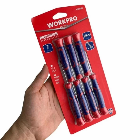 Workpro Wp200510 7 Parça Profesyonel Cr-V Manyetik Hassas Torx Tornavida Seti - 7